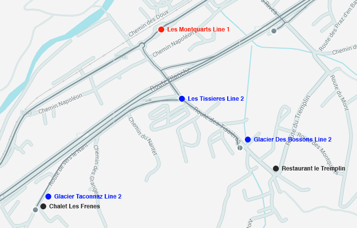 bus stops near chalet les frenes